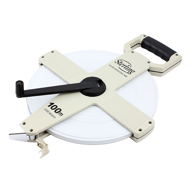 100m Open Reel Nylon Coated Steel Sterling Measuring Tape