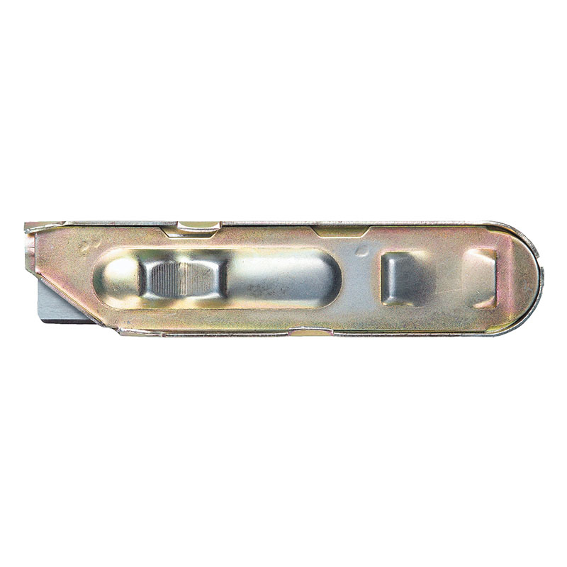 Metal spring-loaded latch mechanism laid out horizontally across the image.