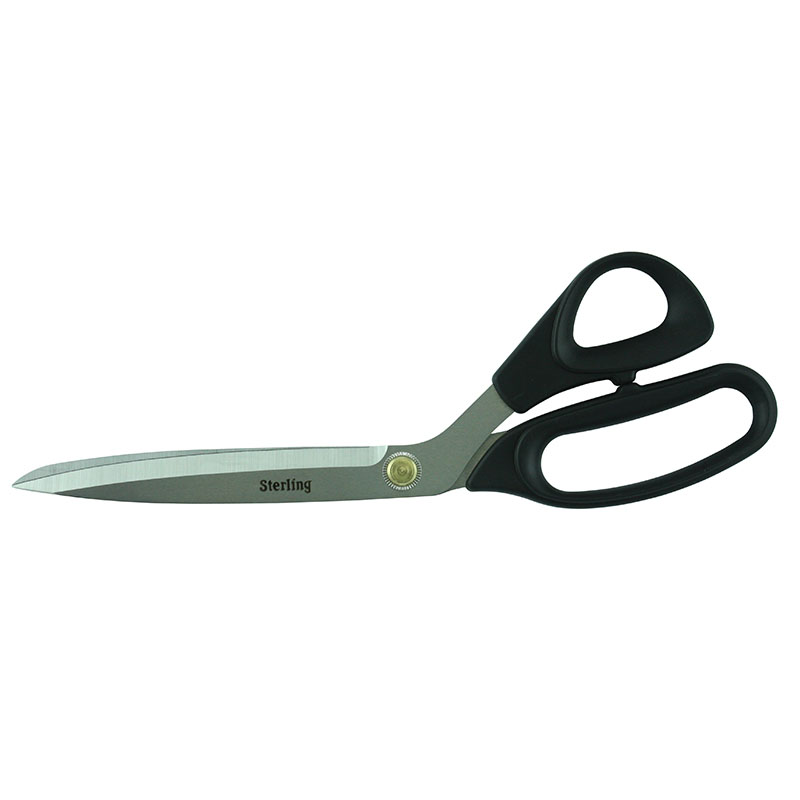 Kitchen scissors with black ergonomic handles and sharp stainless steel blades (Sterling brand)