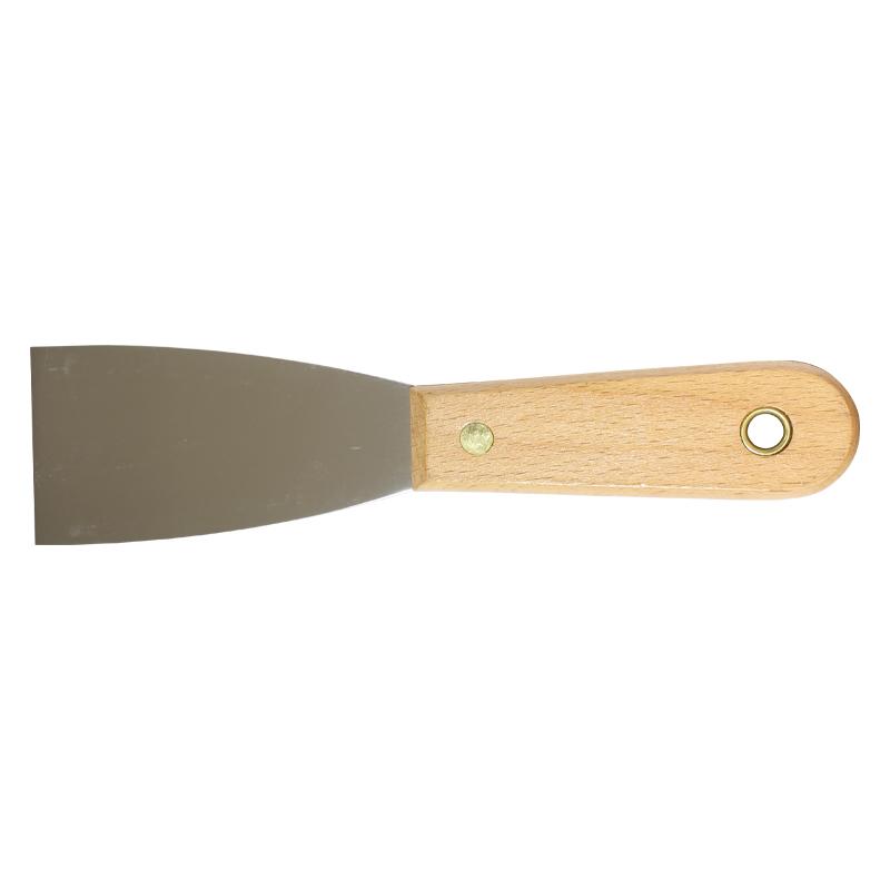 Metal-blade spatula with a wooden handle.